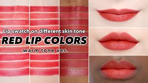 red lip colors for warm tone people