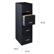 Buy steel filing cabinet for office singapore. Space Solutions 18 Inch Deep 4 Drawer Black Metal File Cabinet On Sale Overstock 18252621