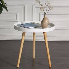 Aura Round Wood Coffee Table Tray