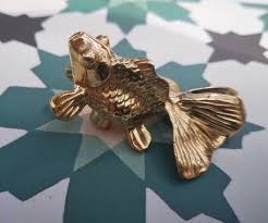 Gold Brass Goldfish Shaped Cabinet Pull