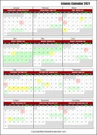 The calendar shows the moon phases of a year. Muslim Islamic Calendar 2021 Hijri Calendar 1443 Printable The Calendar