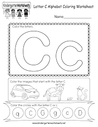 Coloring pages for preschoolers and toddlers. Free Printable Letter C Coloring Worksheet For Kindergarten