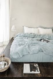 Linen Bedding Set In Dusty Blue King