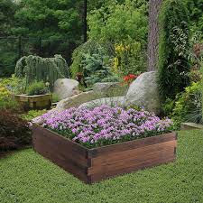 outsunny wooden raised garden bed