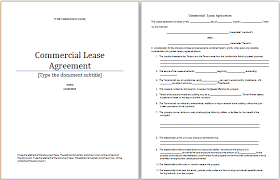 Ms Word Commercial Lease Agreement Template Word Document Templates