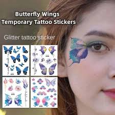 glitter fairy erfly wings tattoo