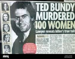 Newspaper headline reporting on the victims of Ted Bundy. Theodore Robert  Bundy (1946-1989) an American serial killer, kidnapper rapist, burglar, and  necrophile Stock Photo - Alamy