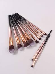 new black gold ombre 10pcs makeup brush