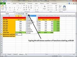 Using Functions In Excel 2010