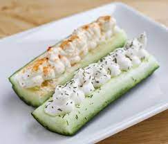 Cucumber Boats With Cream Cheese gambar png