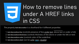 remove underline from a href link in css