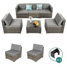 Set Of 2 Gray Gradient Wicker Outdoor