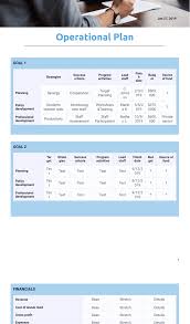 operational plan template pdf