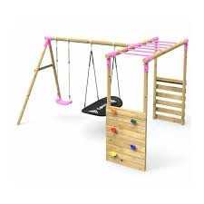 Rebo Wooden Garden Children S Swing Set