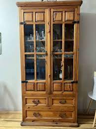 Harvey Norman Solid Wood Glass Cabinet