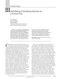 Pdf Self Rating Of Stuttering Severity As A Clinical Tool