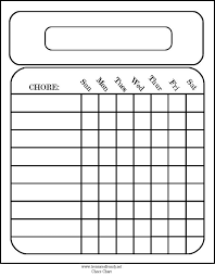 Free Blank Chore Charts Templates Printables For The Home