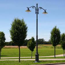Tall Twin Lighting Street Lamp Post