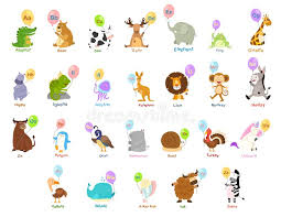 Cartoon Animal Alphabet Chart Stock Vector Illustration Of