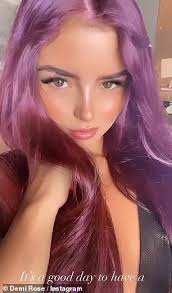 I like the hair~ <3. Demi Rose Toys With Instagram Filters As She Turns Her Trademark Raven Tresses Purple Broread Com