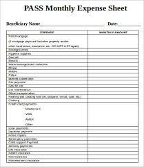 Monthly Expense Sheet 9 Free Word Pdf Documents Download