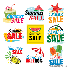 Summer Holiday Sale Sign Design Vector 01 Free Download