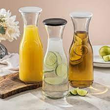 Clear Glass 3 Carafe Bottle Pitcher
