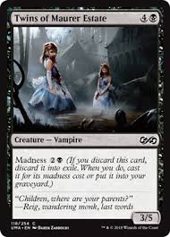 When you discard the card, two triggers need to go on the stack: Twins Of Maurer Estate Ultimate Masters Gatherer Magic The Gathering