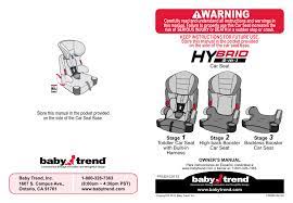 Babytrend Hybrid 3 In 1 User Manual