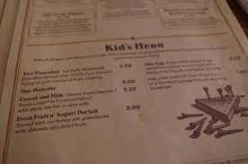kid s breakfast menu picture of