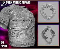 torn fabric alphas 3d model cgtrader