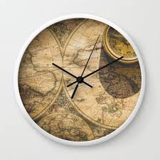 Map Compass Wall Clock By Lavit