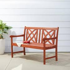 This bench features a durable. Vifah 4 Ft Wood Garden Bench V1493 The Home Depot