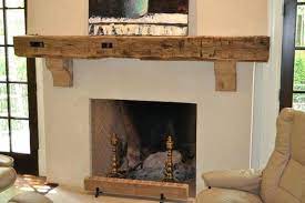 Antique Wood Beam Fireplace Mantel