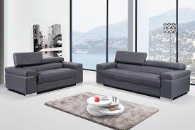soho living room set in grey modern leather