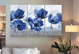 Blue Flower Canvas Art Abstract Fl