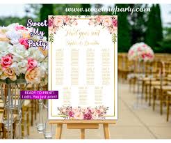 Floral Wedding Seating Chart Blush Wedding Seating Plan 31gw
