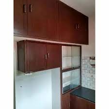 Brown Wall Mount Wooden Kitchen Cabinet