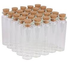 100x 20ml Clear Glass Bottles With Cork