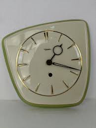 Vintage Diehl Kitchen Clock Ceramic 50s