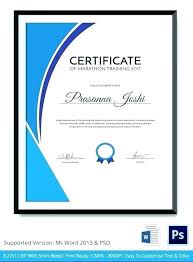 Training Certificate Format Word Service Dog Template Free
