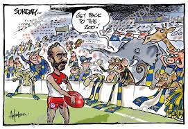 Adam goodes, australian rules football player who was one of the game's leading scorers. Dean Alston Cartoon Sunday At The Football Westpix