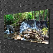 Canvas Wall Art Waterfall Forest Nature