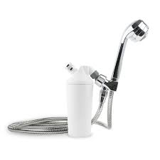 shower filter with chrome handheld wand
