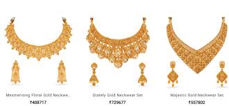 gold necklace and earrings tanishq
