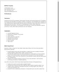 Clinical Documentation Improvement Specialist Resume Template Best