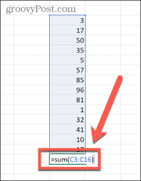 how to sum a column in excel