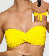 Tara Grinna Miletus Solid Twist Front Bandeau Bikini Top