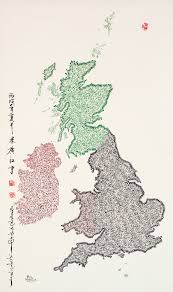 calligraphic map of the uk peter sanders