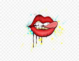 design teeth mural painting lips with